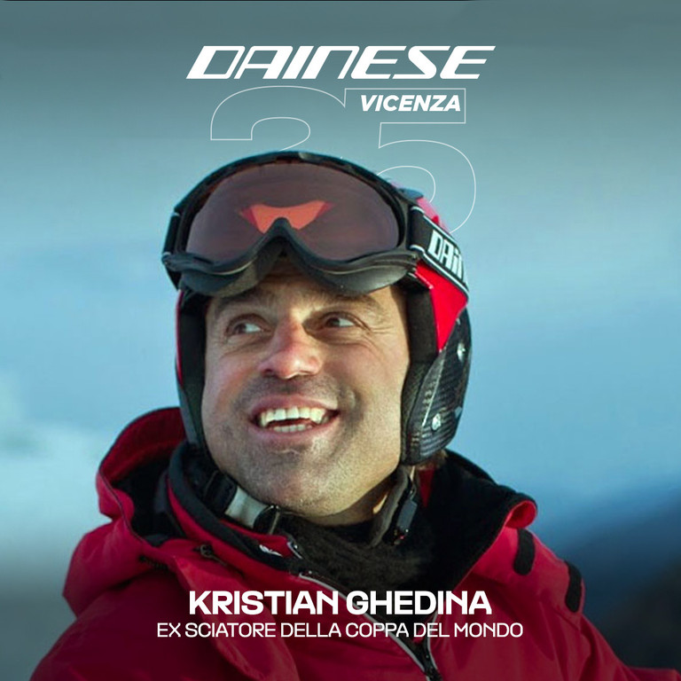 Kristian Ghedina ospite all'evento Dainese Vicenza per festeggiare 25 anni di protezioni.