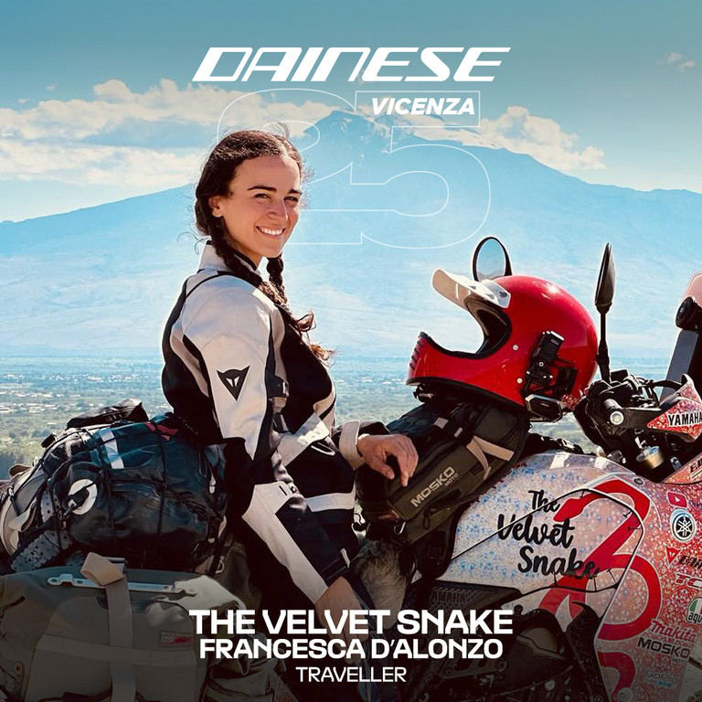The Velvet Snake ospite all'evento Dainese Vicenza per festeggiare 25 anni di protezioni.